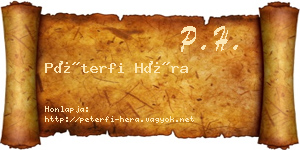 Péterfi Héra névjegykártya